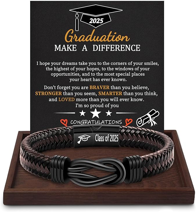 Inspirational Gifts for Men Morse Code Bracelets Mens Bracelets Graduation Gifts for Him Fathers Day Adjustable Leather Bracelet Motivational Birthday Annivesary Jewelry Stocking Stuffers for Men