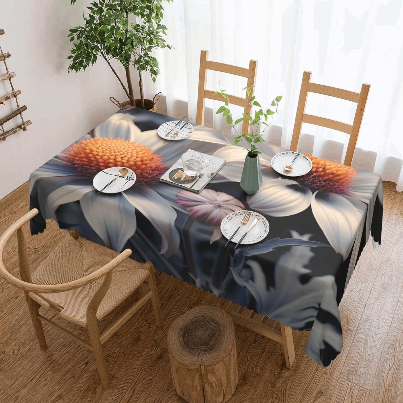 Nappe de table de style rustique fleurie pour banquet et fête
