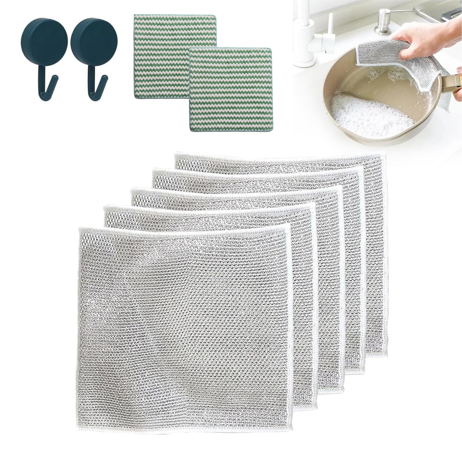 Metal Wire Dishwashing Rag,Multipurpose Wire Dishwashing Rags