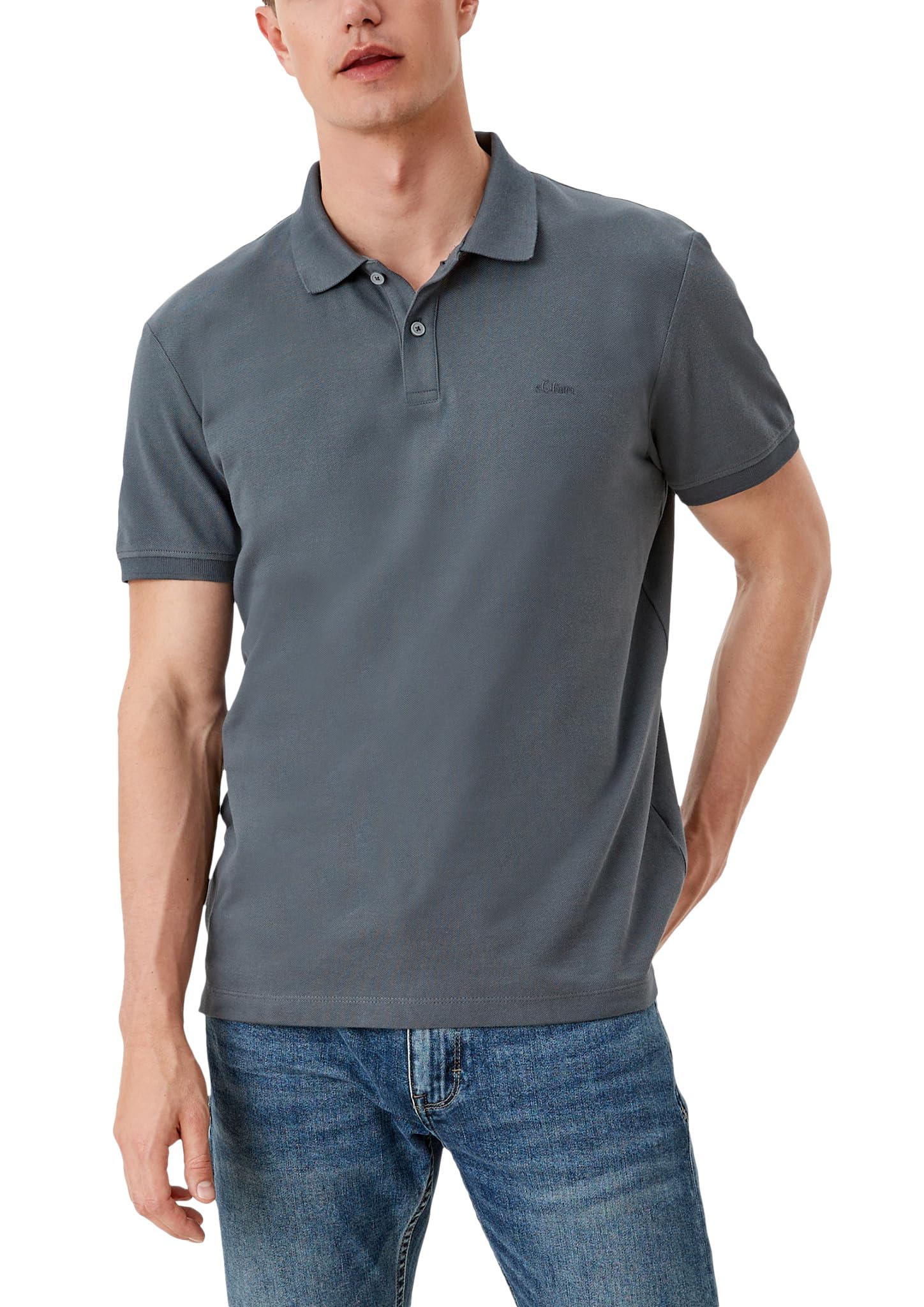 s.Oliver Men's Poloshirt 03.899.35 Polo Shirt, Medium Grey, 3XL
