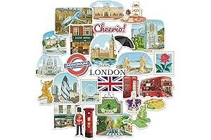 Navy Peony Busting London Travel Stickers (28pcs)