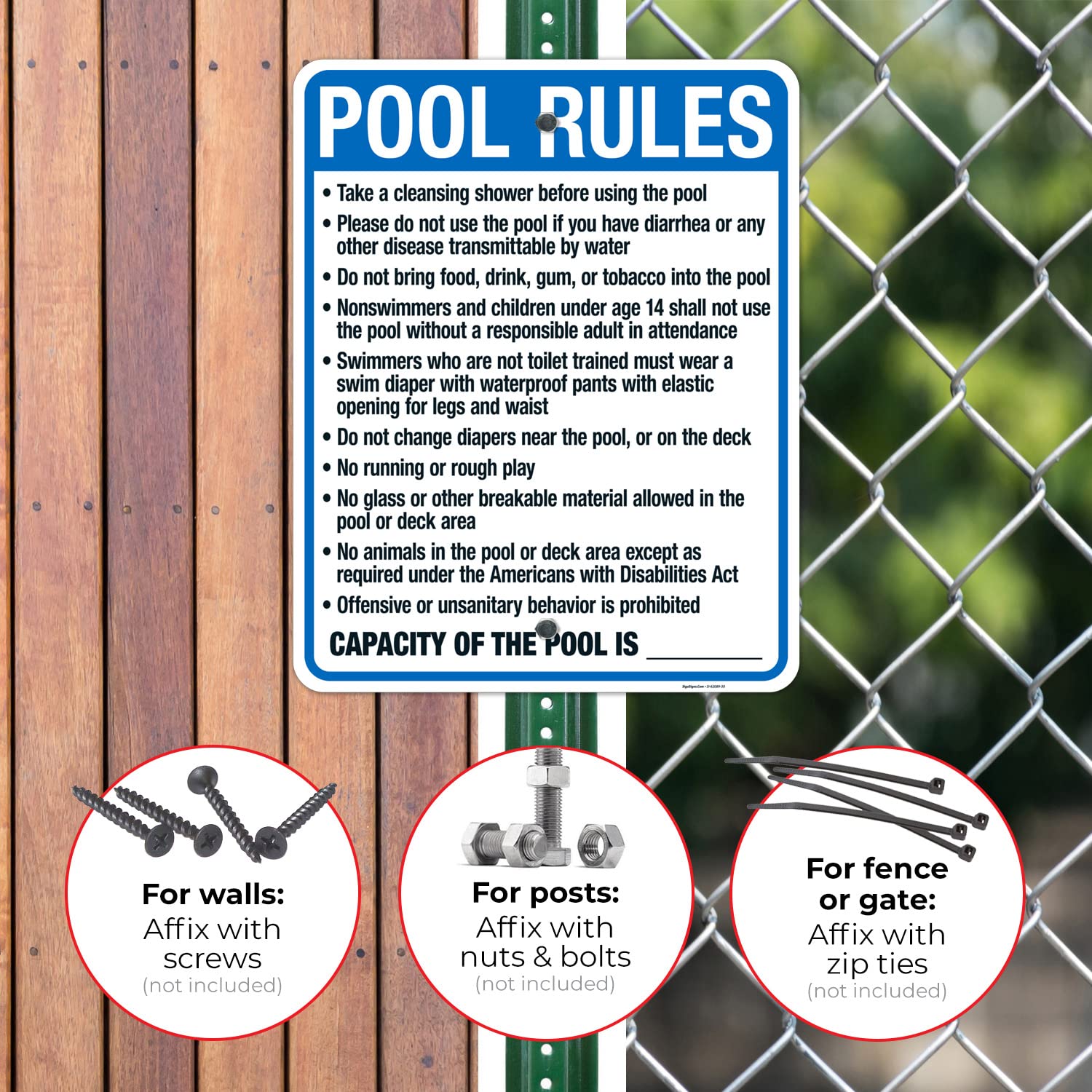 Montana Pool Rules Sign, Complies with State of Montana Pool Safety Code, 24x30 Inches, Rust Free .063 Aluminum, Fade Resistant, Made in USA