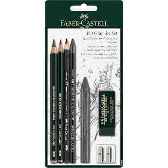 Faber-Castell PITT Graphite Master Set | High quality graphite pencils and chalks with accessories for sketches, drawings and