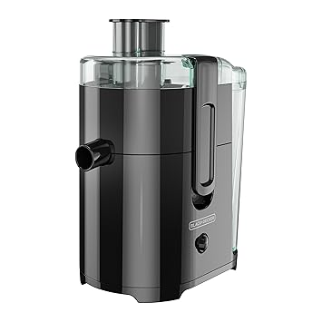 BLACK+DECKER JE2400BD 400-Watt Fruit and Vegetable Juice Extractor with Space Saving Design, Black
