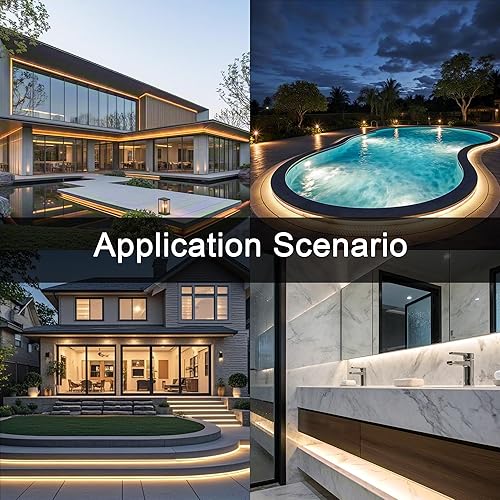 Miniatura 6 de Tira de luces LED COB de 16.4 pies, impermeable, IP68, 2700 K, blanco cálido, para exteriores, 24 V, cinta LED de silicona regulable de alta