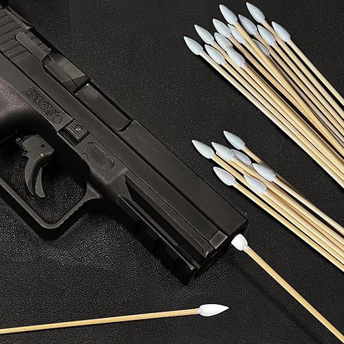 Miniatura 7 de Guyuyii Suministros de limpieza para pistolas  Parches de limpieza de pistola sin pelusa de 2 pulgadas y hisopos de limpieza de pistola de bambú de