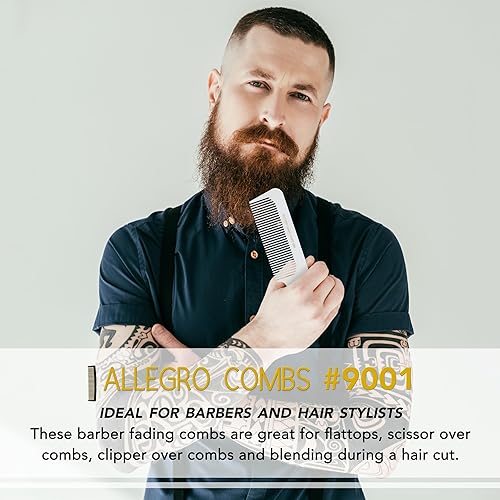 Miniatura 5 de Allegro Combs 9001 Peines de pelo con parte superior plana, peinetas para difuminar, para peluquería y adelgazamiento, flexibles, para mujeres,