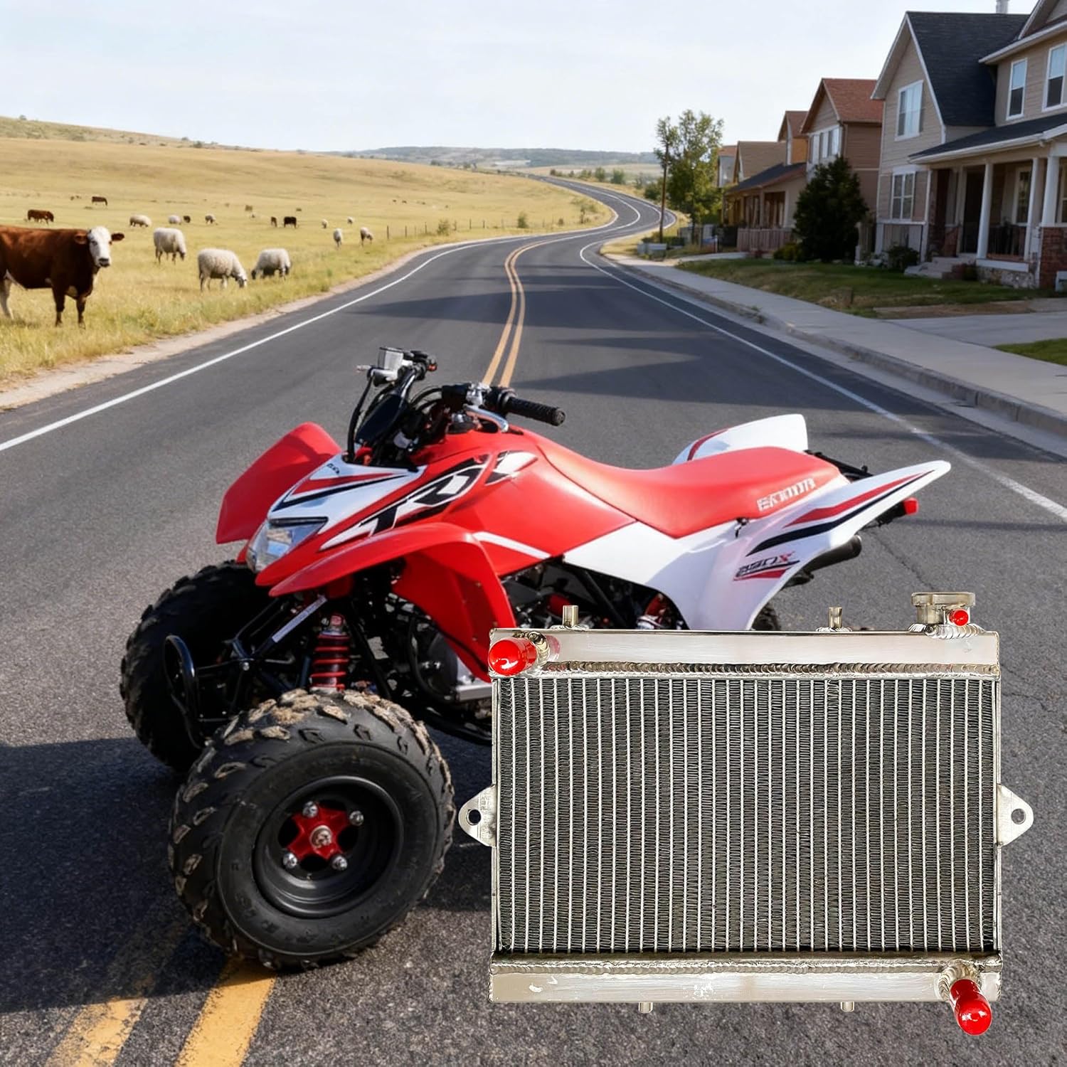 Full Aluminum Radiator For 1988 1989 Honda TRX250R TRX250 R TRX 250R TRX250