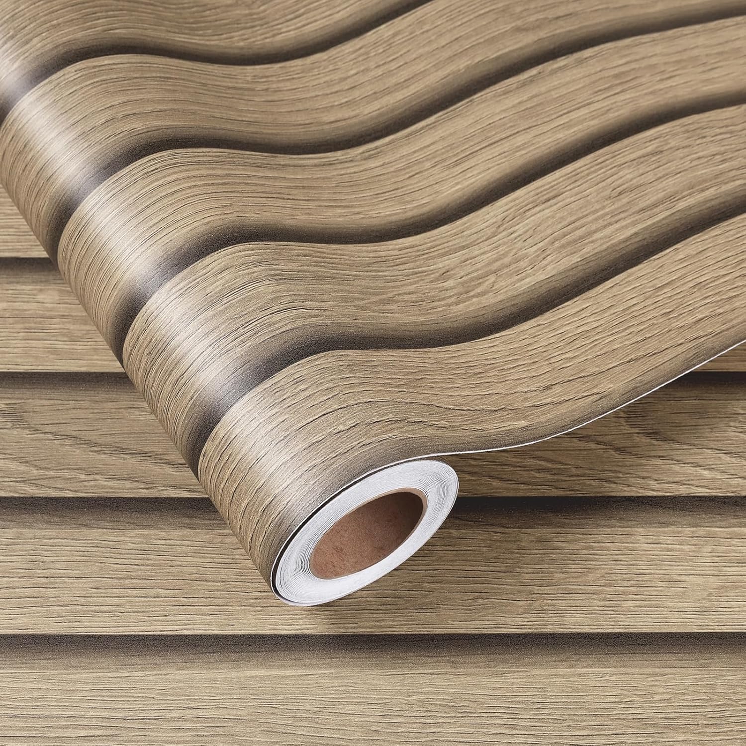 30"x160" Wood Slats Wallpaper for Bedroom Accent Walls Natural Wood Contact Paper Wooden Slat Wallpaper Peel and Stick Wall Paper Brown Wooden Slat Wall Panel for Cabinets Kitchen Removable