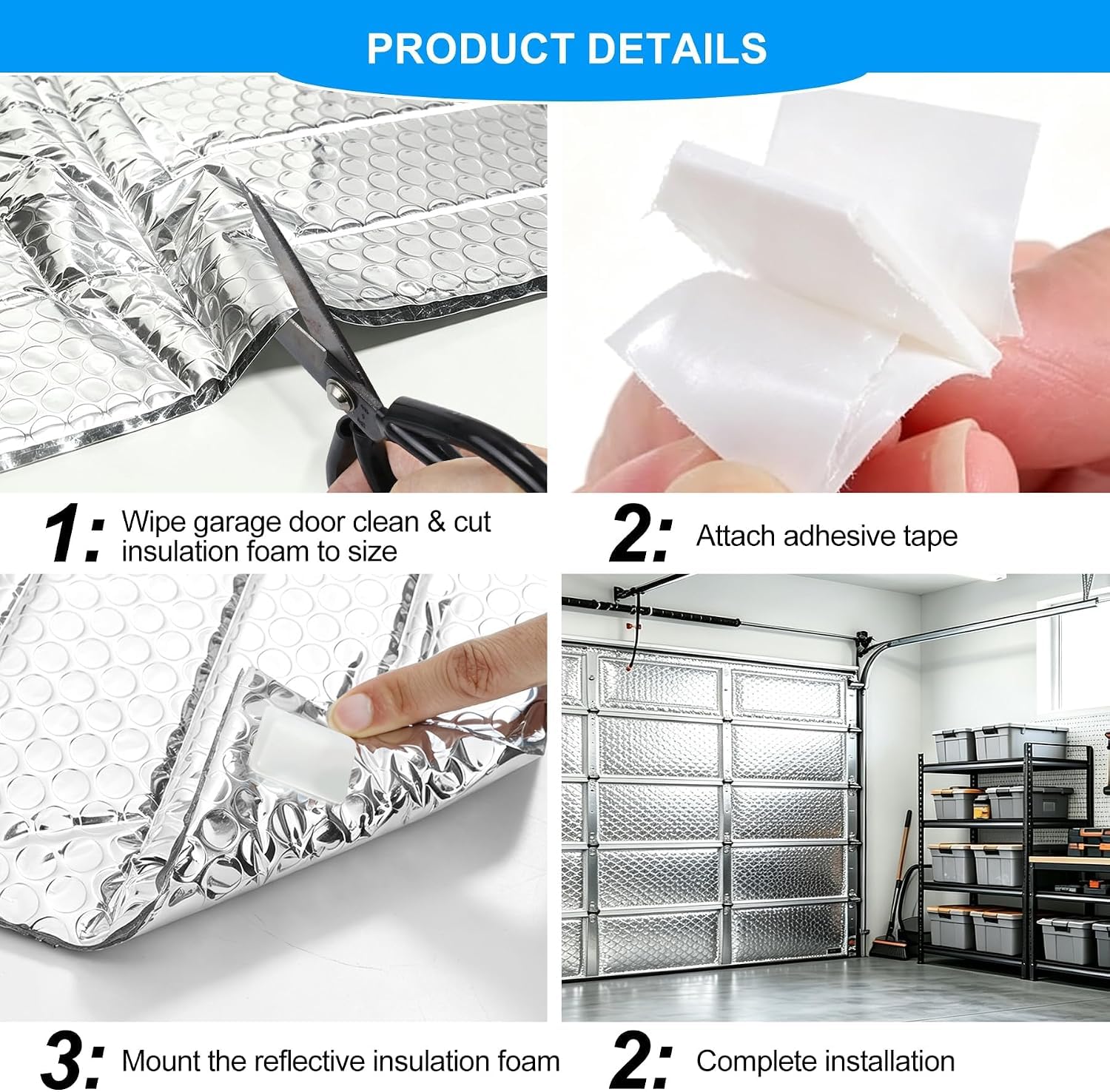 Kit di Isolamento per Porta da Garage con Pellicola Riflettente (32PCS24 x48)