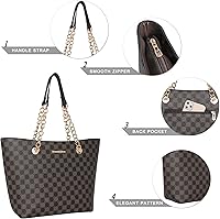 Vista 7 de Montana West Bolso de mano para mujer con asa superior con cadena Gris/Negro