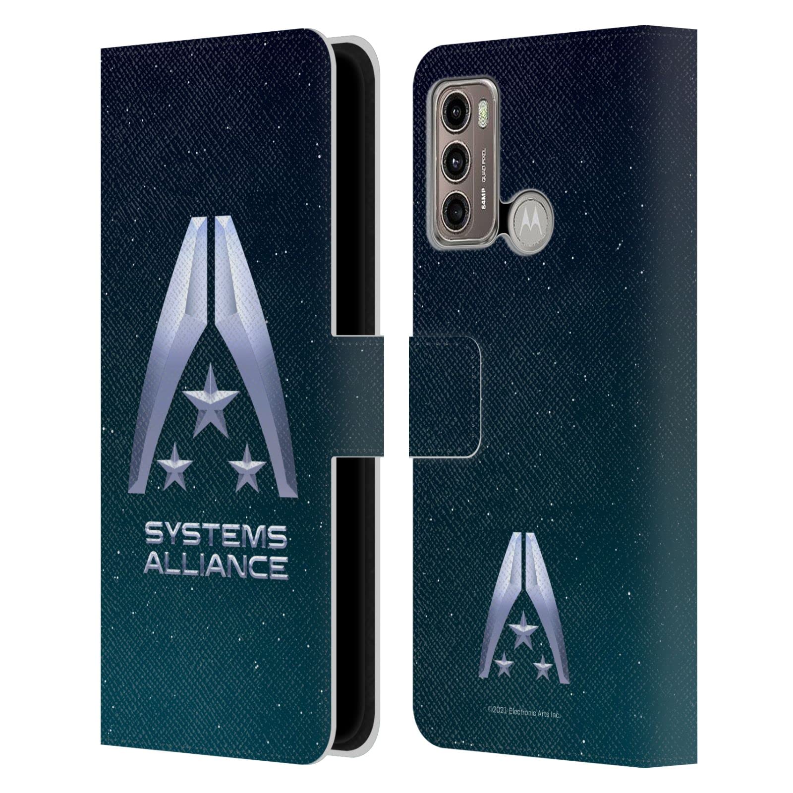 Head Case Designs Officially Licensed EA Bioware Mass Effect Systems Alliance Logo Graphics Leather Book Wallet Case Cover Compatible With Moto G60 / Moto G40 Fusion