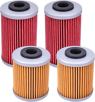 1st and 2nd Oil Filter Replacement for KTM EXC 250 400 450 520, SX 400 450 520, MXC 400 450 520, 2pcs HF 155 and 2pcs HF 157