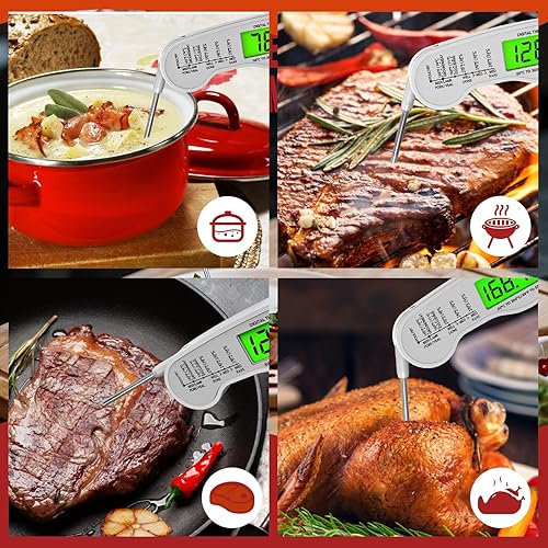 Miniatura 41 de AWLKIM® Termómetro Digital para Carne - Termómetro de Alimentos de Lectura Instantánea Rápida para Cocinar, Hacer Dulces, Parrilla Exterior