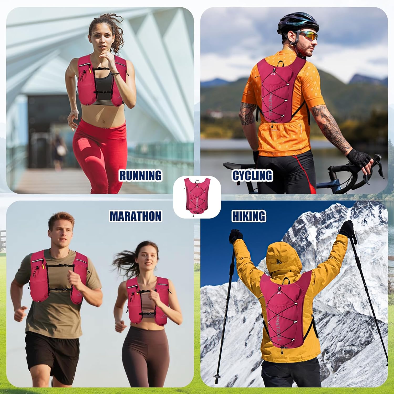 Running Vest for Women & Men, 6L Hydration Backpack with 2L Water Bladder, Lightweight Water Backpack for Trail Running, Marathon, Hiking, Cycling, Jogging, Adjustable Fit - Image 9