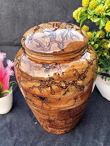 Miniatura 2 de Urna de figura de Lichtenberg hecha a mano para cenizas humanas, urna de cremación de mangowood y resina, urna funeraria grande para adultos, urna