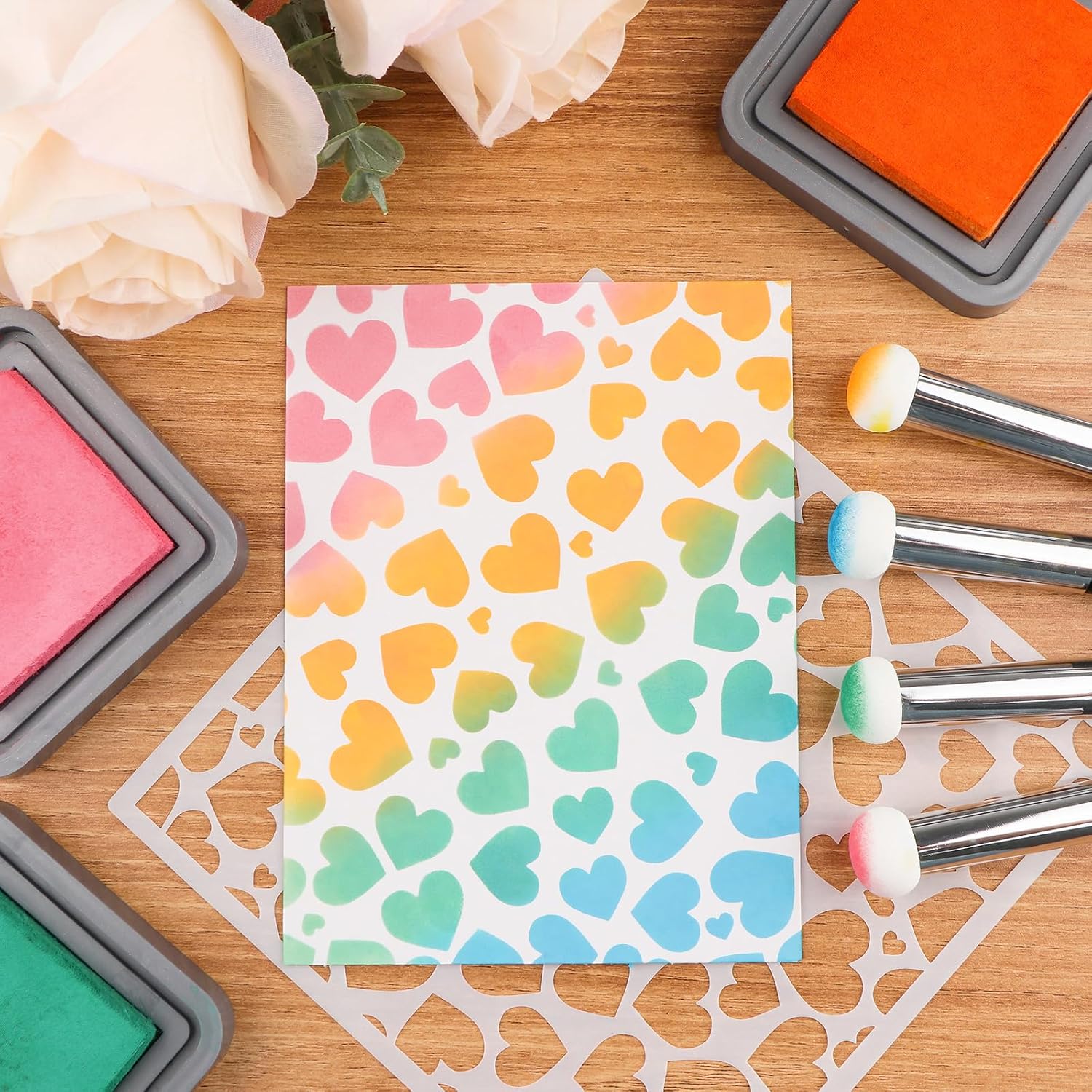 BAOFALI 12Pcs/Set Sponge Applicators, Mini Paper Sponges Mushroom Heads Pouncers for Card Making, Ink Blending Brushes Background Blender Paintbrush Art Blending Tool Card Making Stamp InkBlending
