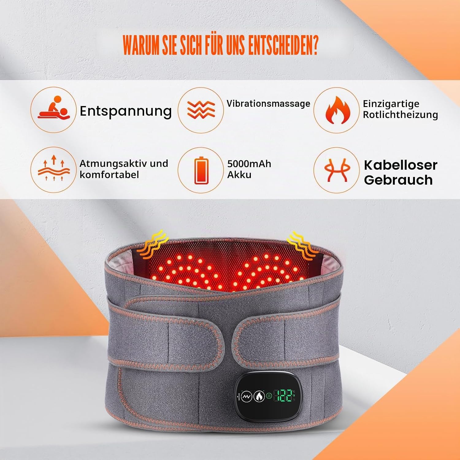 wärmegürtel rücken, massagegürtel mit wärmefunktion, heizkissen rücken
