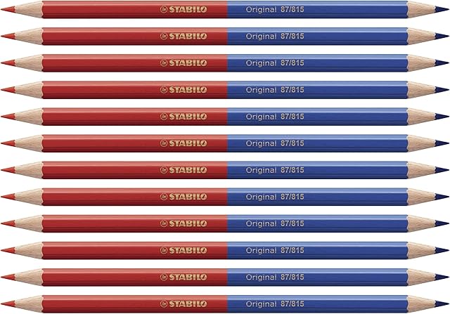 Premium Colouring Pencil - STABILO Original - Pack of 12 - 1/2 red/1/2 blue