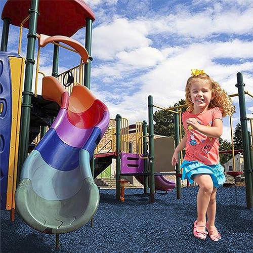 Miniatura 32 de NuPlay - Suelo de goma para patio de recreo, barrera de malezas de pepita de goma, pisos para juegos de columpios, cubiertas de áreas de juego, Azul