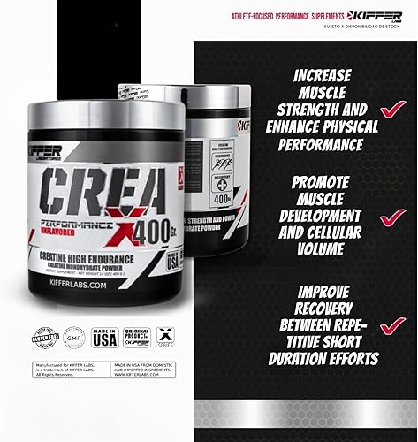 Miniatura 3 de Kiffer Labs CreaX - Monohidrato de creatina en polvo, 14.11 oz (80 porciones), creatina pura para el crecimiento muscular y la fuerza,