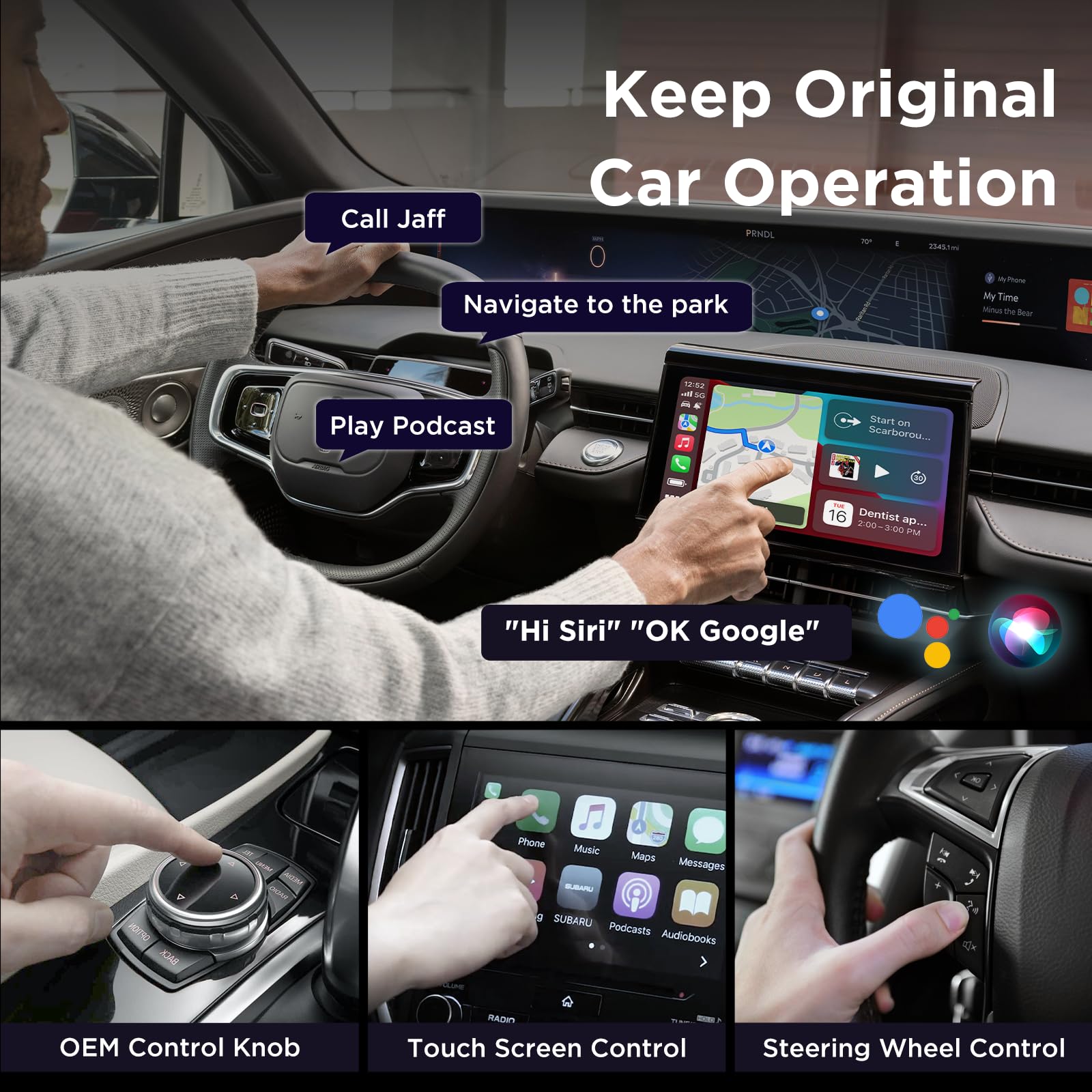 MSXTTLY Bezprzewodowy Adapter CarPlay, Adapter Android Auto U2AC-01, Konwertuje przewodowe CarPlay/AA na bezprzewodowe, Kompatybilny z iPhone 17/16–5 Pro Max oraz Android 11+, USB-C/A, Czarny