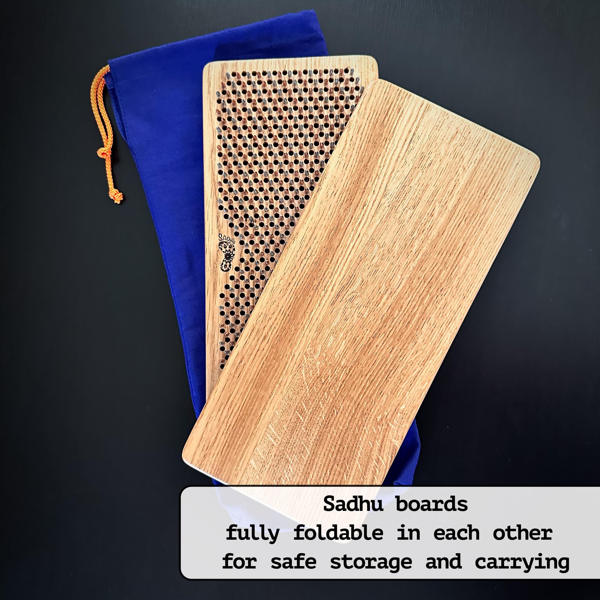 Oh! Sadhu Oak Wood Sadhu Board with Copper and Galvanized Nails, 8mm, Mix Copper + Galvanic, Beginner Friendly, Handcrafted, 2 Pack