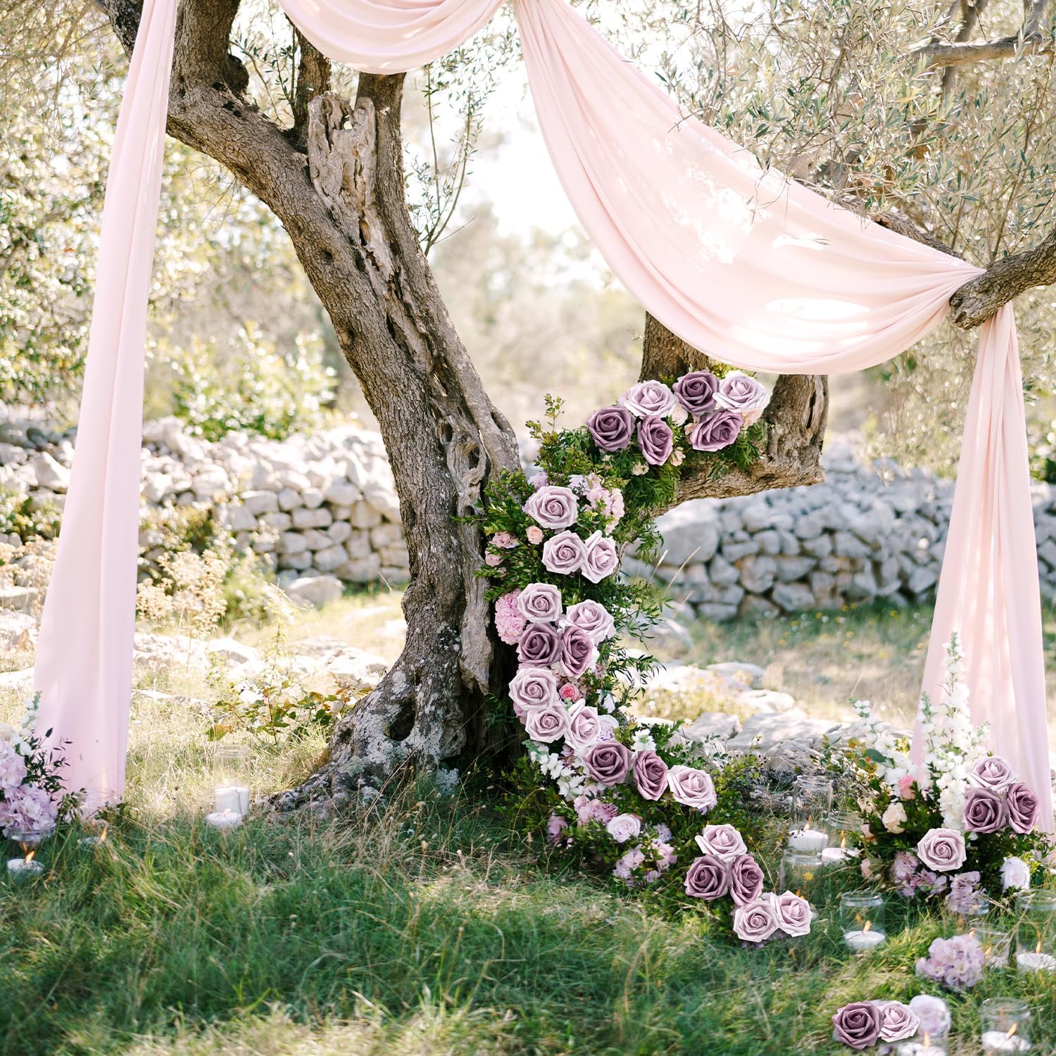 Artificial Flowers Foam Fake Roses 25pcs Series Purple Colors Roses with Stems for Home Decor DIY Wedding Bouquets Party Bridal Shower Centerpieces Faux Flower Arrangements Tables Decorations - Image 7