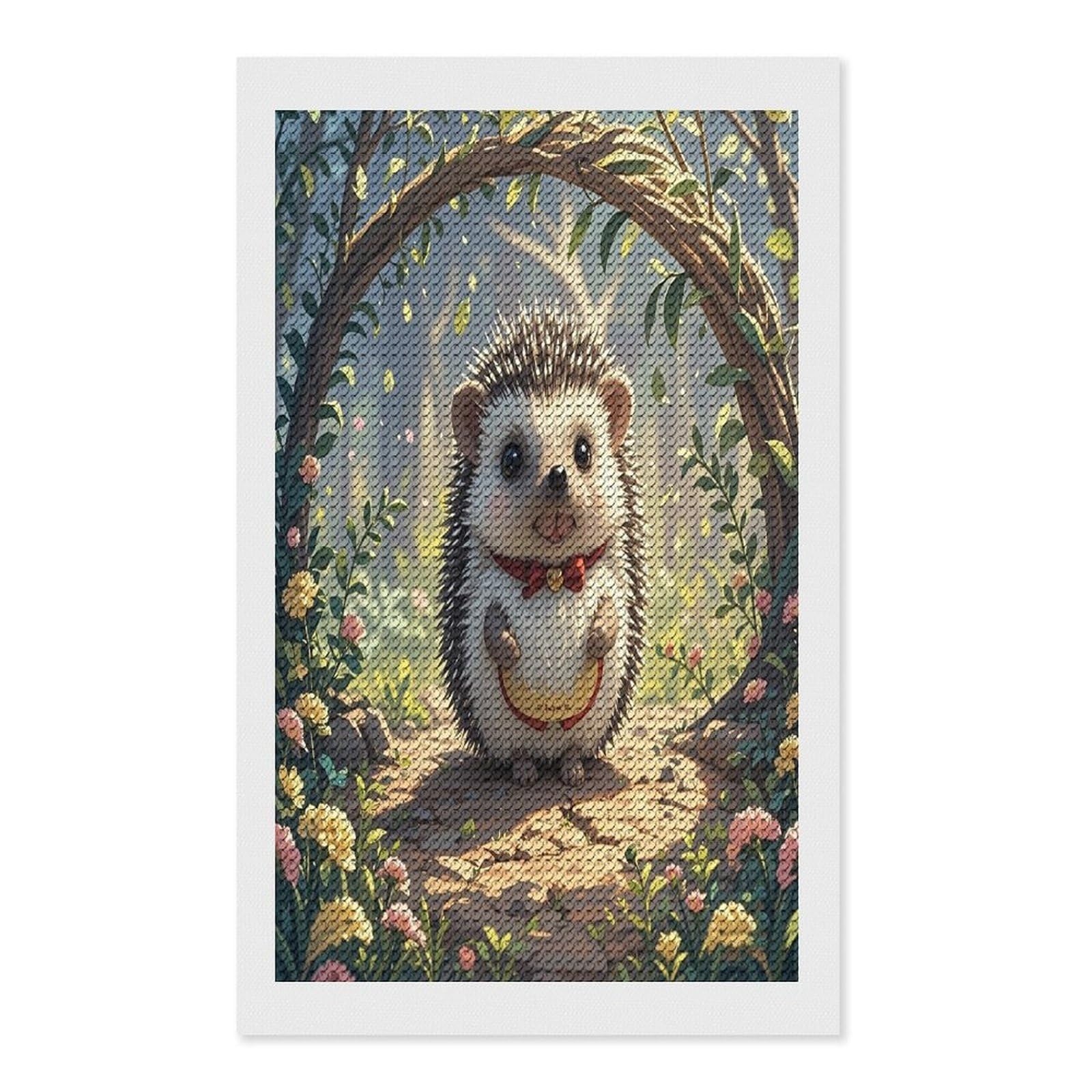 FekiLoot Lovely Hedgehog Diamond Painting Kits for Beginners DIY Diamond Art Kits for Adults Full Drill Round Diamond Dot Gem Art Painting Fun DIY Crafts for Home Kitchen Wall Decor Gift 12"x20"