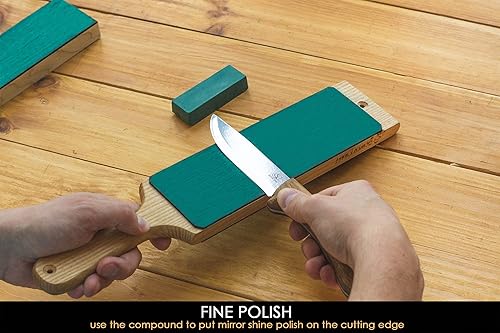 Miniatura 3 de BeaverCraft Compuesto de cuero Strop para afilar cuchillos - Compuestos de pulido verdes de 2 onzas - Compuesto de Stropping - Compuestos de pulido