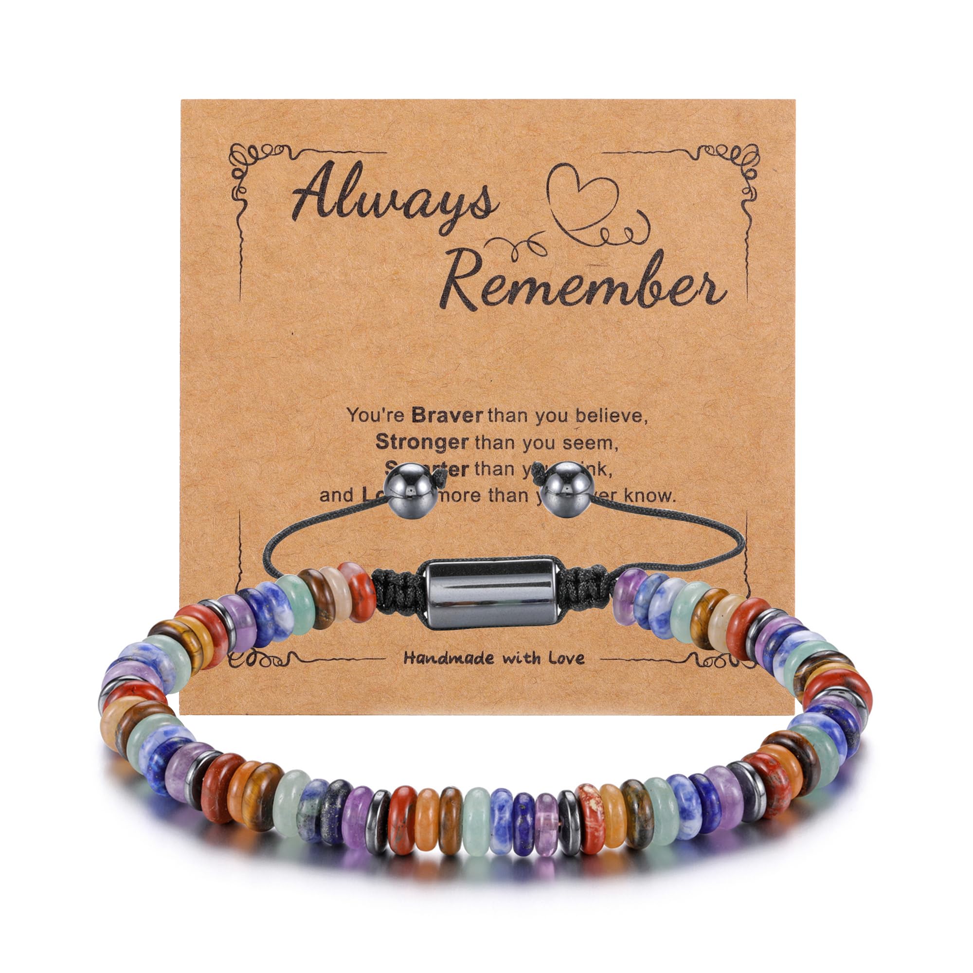 JSDDE Chakra Perlenarmband Natürliche Edelstein Armband für Damen Frauen Kristallarmband Glücksarmband Reiki Energietherapie Glückbringer Schmuck