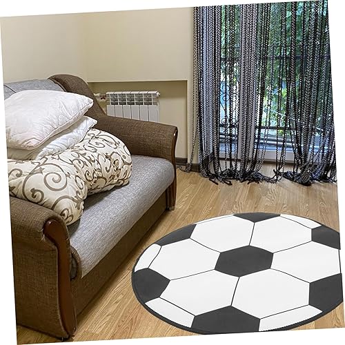 Miniatura 4 de Alfombra de patrón de fútbol Estera de silla de computadora de fútbol Almohadilla protectora de poliéster para sala de estar