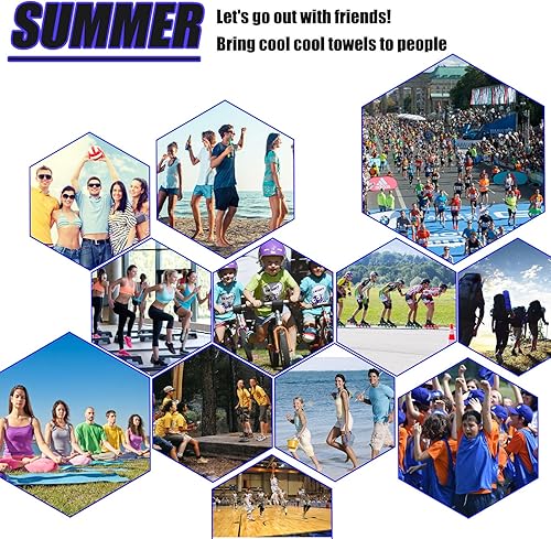 Vista 18 de Biange - Toalla de enfriamiento para deportes, entrenamiento, fitness, gimnasio, yoga, golf, pilates, viajes, camping y más Verde (Green 10)