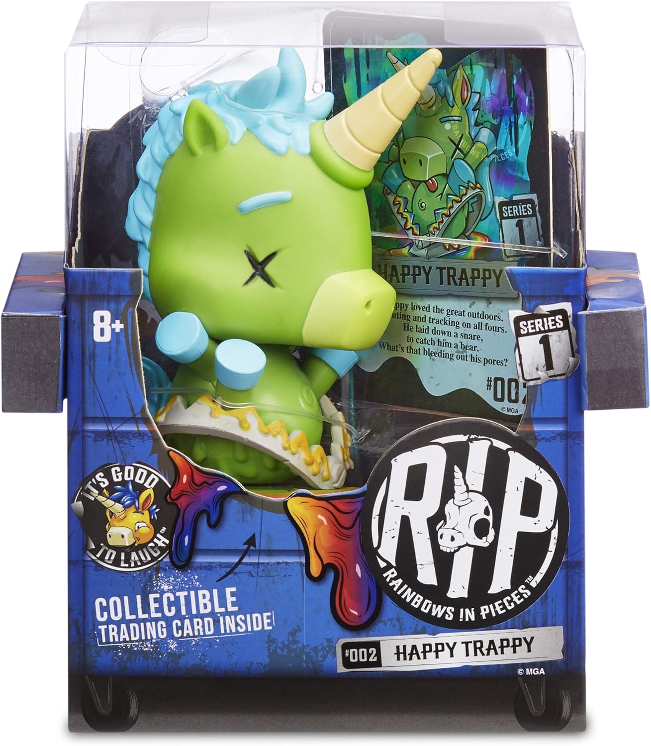 MGA Entertainment R.I.P. Rainbows in Pieces Gnarly, Messed Up Unicorn Character Happy Trappy