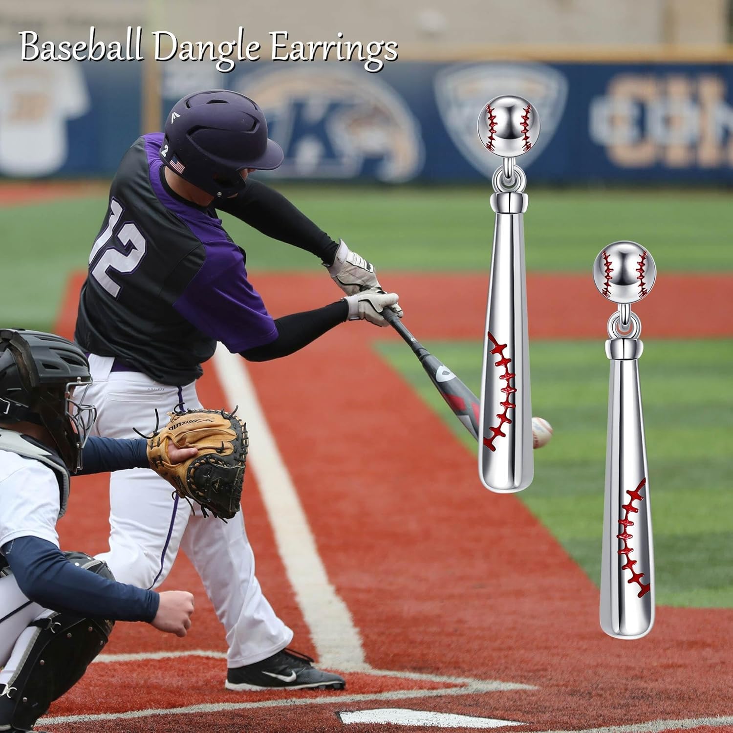 Soccer/Baseball Dangle Earrings Sterling Silver Sports Jewelry Gifts for Women - Image 5