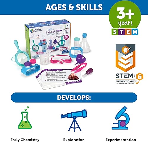 Miniatura 6 de Learning Resources Juego de laboratorio primario de ciencias rosas 22 piezas, a partir de 3 años, kits de ciencia para niños pequeños, juguetes STEM