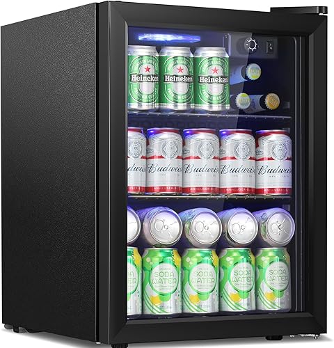 Antarctic Star Refrigerador de 16 botellas para 68 latas, enfriador de vinogabinete, mini refrigerador pequeño, compresor silencioso para puerta de