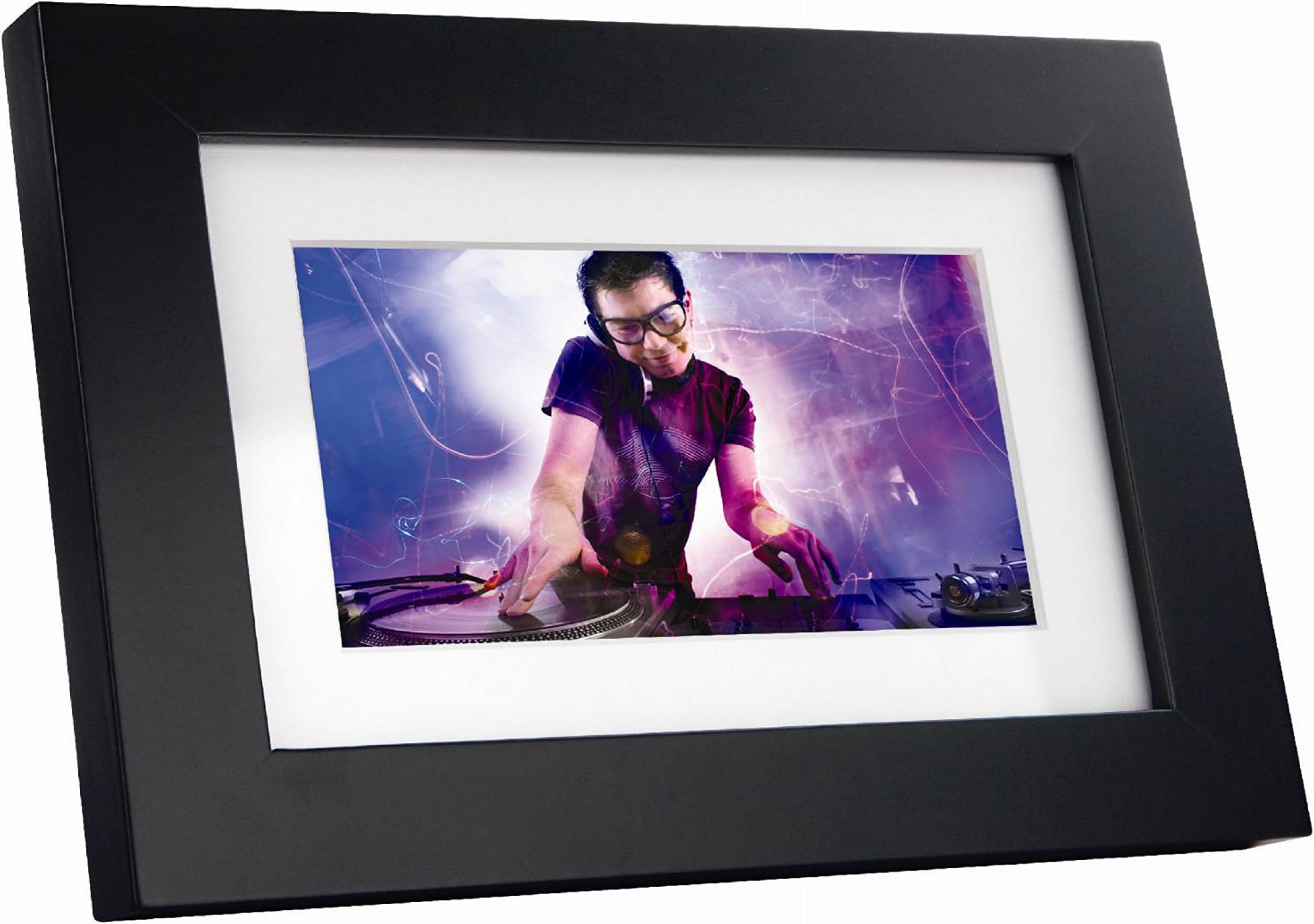 GiiNii SPF3473/G7 7" Digital Picture Frames (Brown/Black with White Mat)