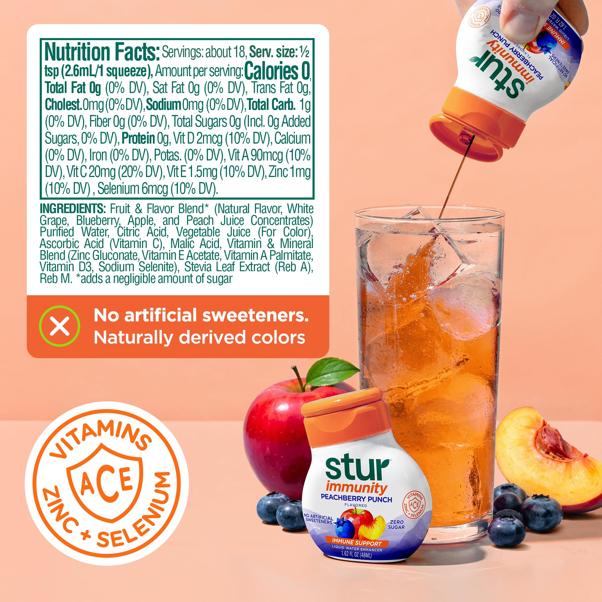 Stur Liquid Water Enhancer | Immunity Variety Pack | Naturally Sweetened |