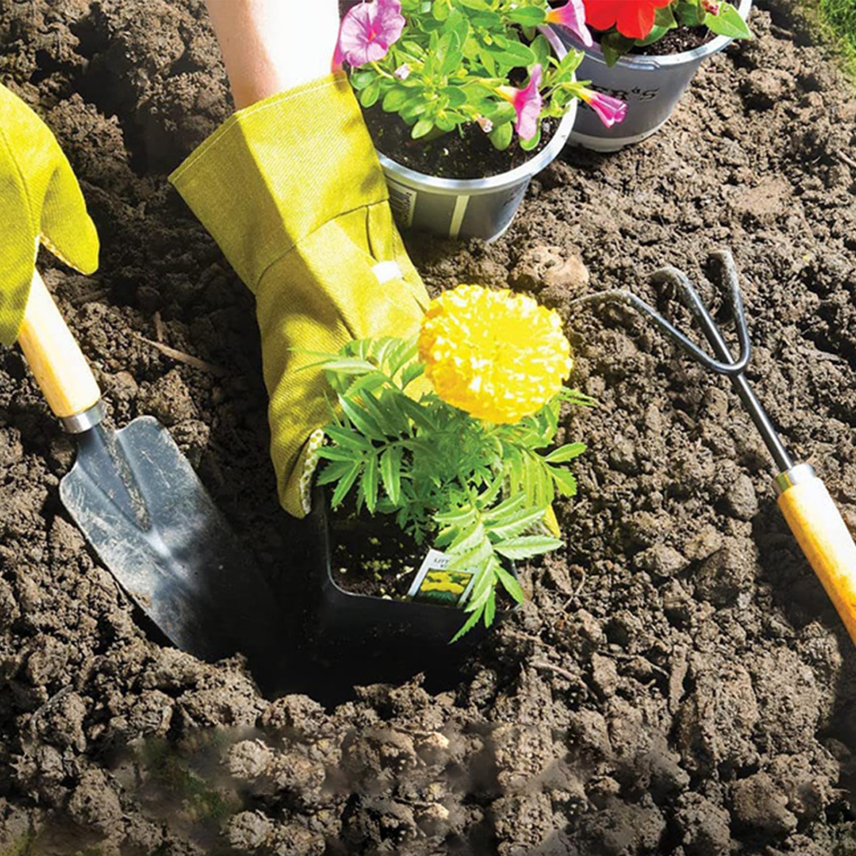 Kit de Herramientas de jardinería Juego de Herramientas de jardín de Alta Resistencia de 9 Piezas con empuñaduras ergonómicas Antideslizantes Pala Resistente a la oxidación Paleta rastrillo podado