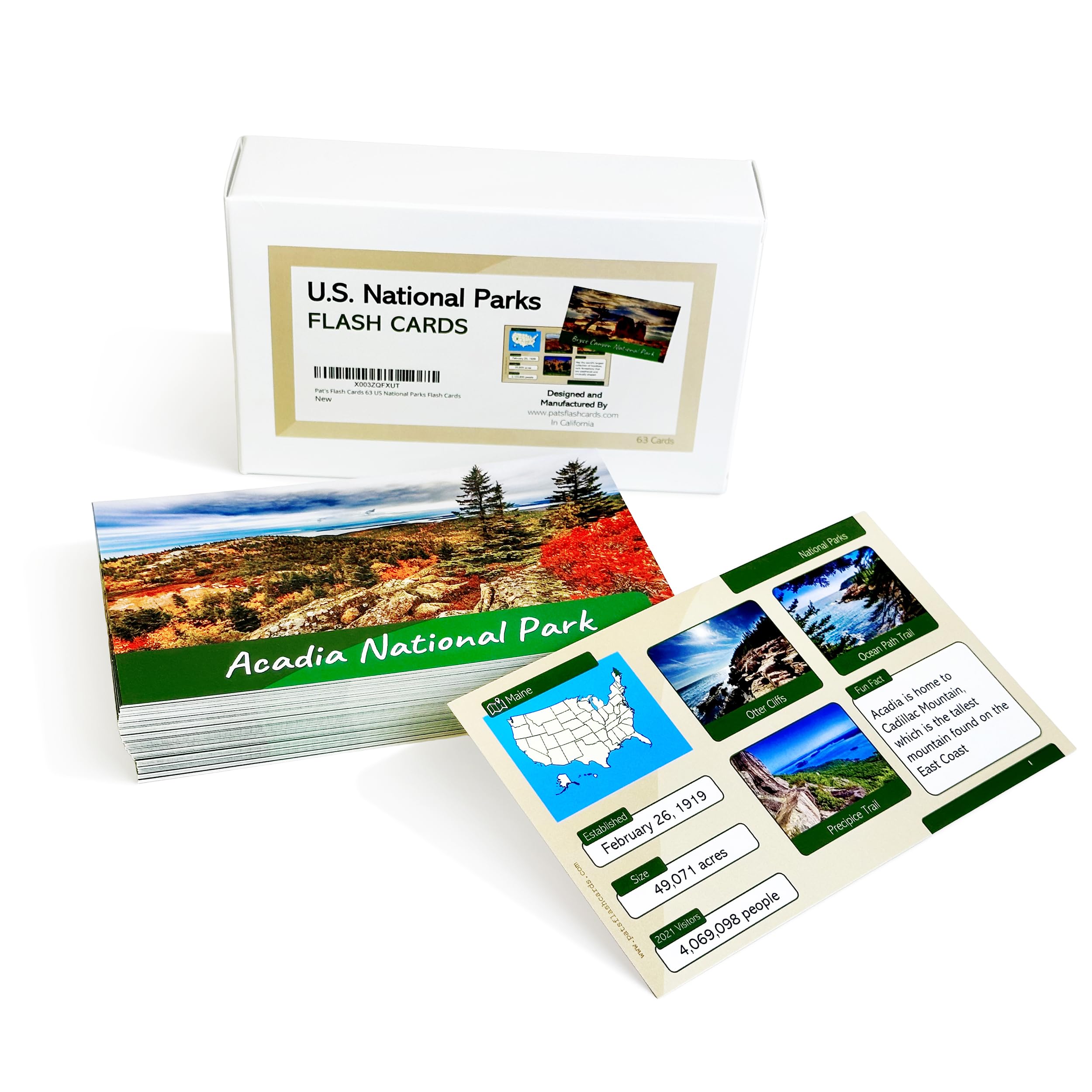 Pat's Flash Cards 63 US National Parks Flash Cards