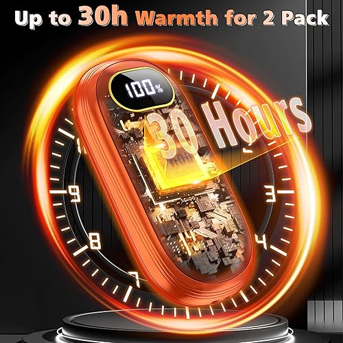 Miniatura 92 de Calentadores de manos recargables – Calentadores de pies eléctricos paquete de 2 unidades de hasta 127.4 ℉ con 15 horas de calor, pantalla LED