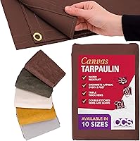 Vista 1 de CCS CHICAGO CANVAS & SUPPLY - Lona marrón, resistente al agua y al moho (6 x 8 pies)