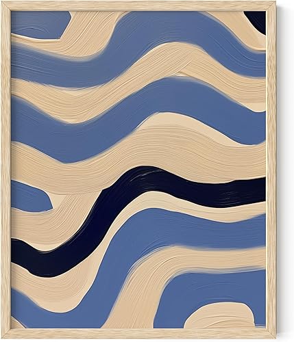 Miniatura 128 de HAUS AND HUES Arte abstracto moderno para pared, arte de sala de estar azul y verde, obra de arte moderna para paredes, imagen minimalista para sala