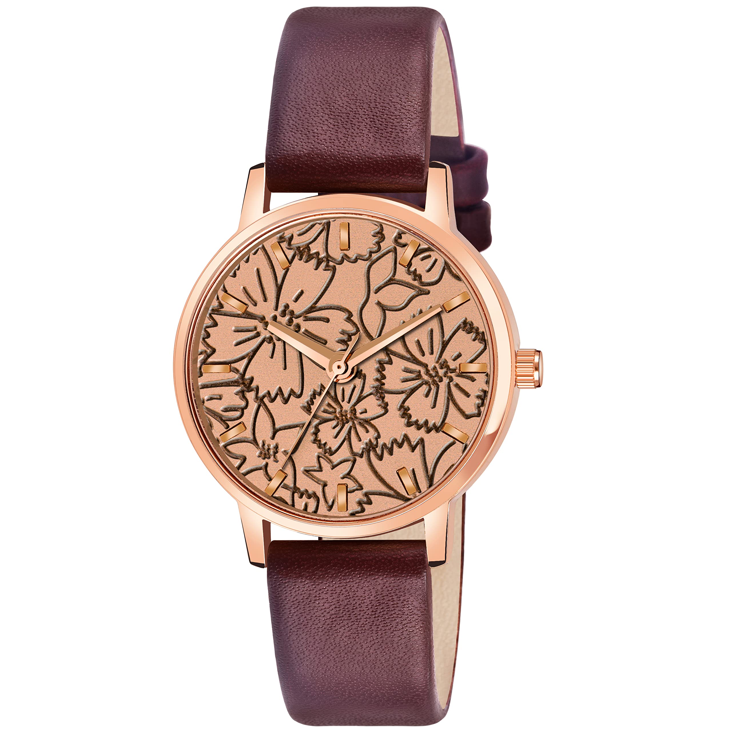 ON TIME OCTUS Synthetic Analog Girls and Womens Watch Op (Maroon Dial Maroon Colored Strap), Dial_Gold, Band_Pink (B0B4NJG58Q) Amazon Price History, Amazon Price Tracker