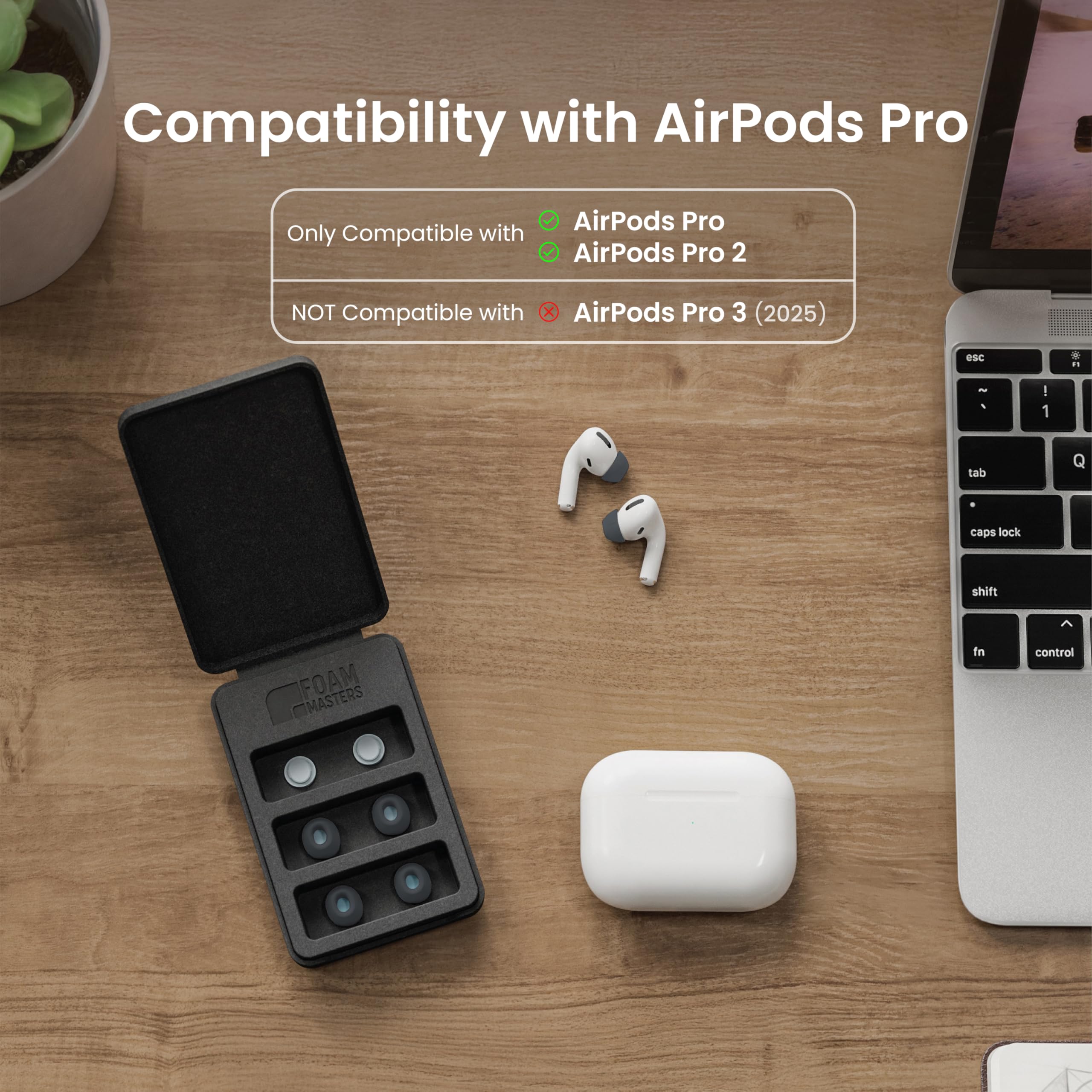 Embouts d'oreilles hybrides pour AirPods Pro 1ère et 2ème génération | 3 paires | Nouvelle version 6.0 – SportMagic | Confortable | Sécurisé | Meilleure suppression du bruit | Bourgeons