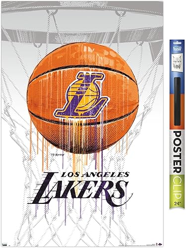 Miniatura 11 de Trends International NBA Los Angeles Lakers - Póster de pared Drip Ball 20, 22.375 x 34 pulgadas, versión sin marco