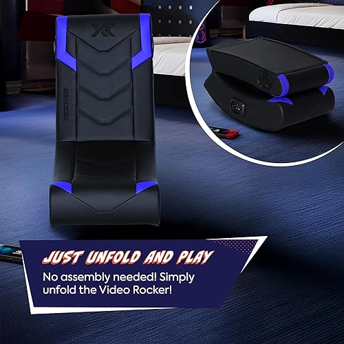 Miniatura 47 de X Rocker - Silla mecedora de piso para videojuegos, altavoces de audio integrados, plegable, para dormitorio o sala de juegos, regalo para