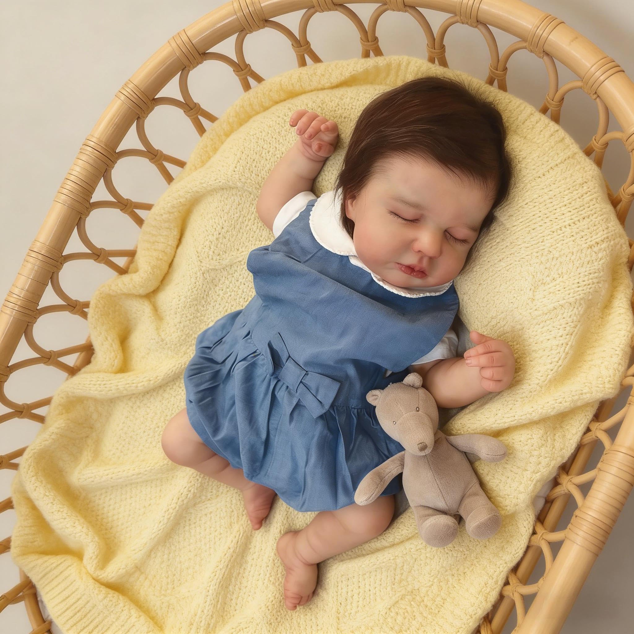 RXDOLL Reborn Baby Dolls silikonowe winylowe lalki na całe ciało, 50 cm, realistyczna lalka dla maluchów, realistyczna lalka noworodka, wodoodporne zabawki dla dzieci w wieku od 3 lat