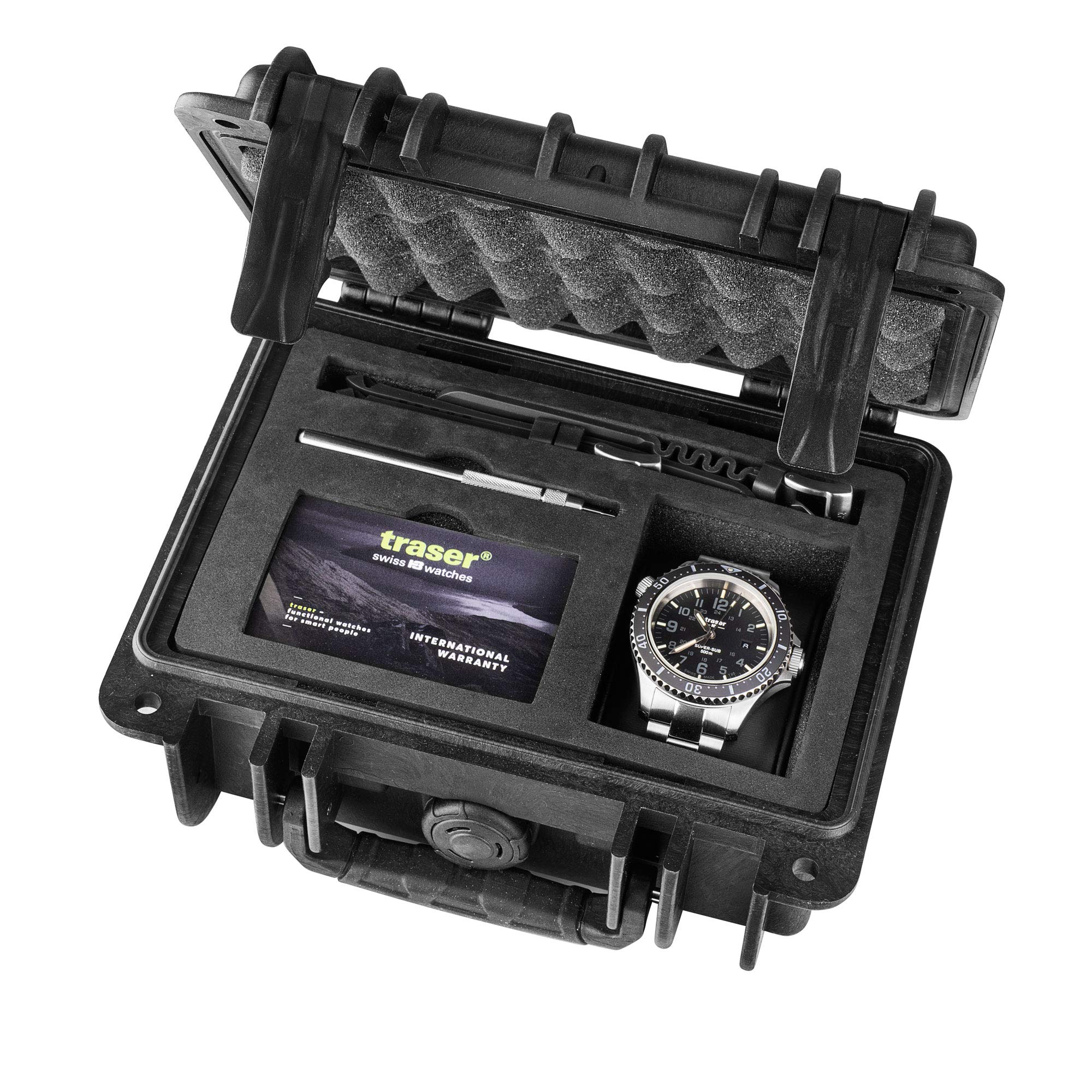 Traser H3 P67 Taucheruhr Automatik 500m, Zifferblatt: grau / T100 / Set mit Spezialbox, Wechselarmband und Verlängerung, Armband